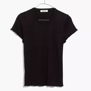Madewell Baby Tee Lettuce Edge Black XS